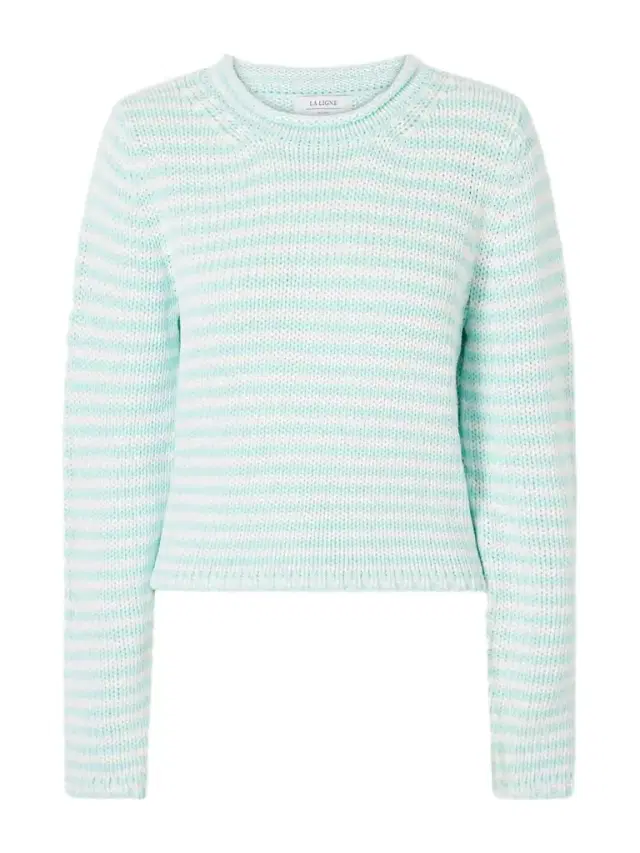Mini Marina Cropped Striped Cotton Sweater