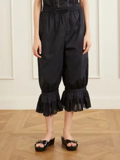 Staud Renzo Cropped Scalloped Cotton-voile Balloon Pants | Thumbnail 3