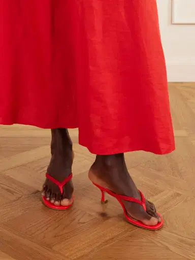 Staud Freja Embellished Leather Thong Sandals | Thumbnail 2
