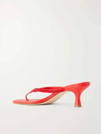 Staud Freja Embellished Leather Thong Sandals | Thumbnail 3
