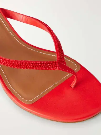 Staud Freja Embellished Leather Thong Sandals | Thumbnail 5