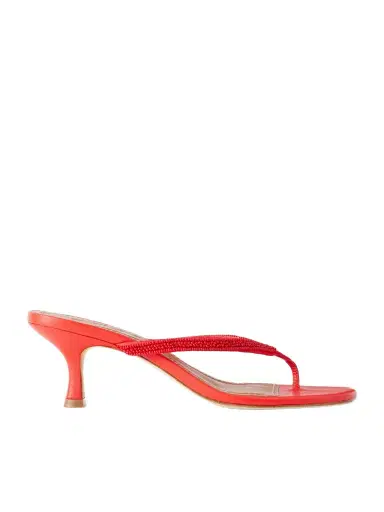 Staud Freja Embellished Leather Thong Sandals | Thumbnail 1