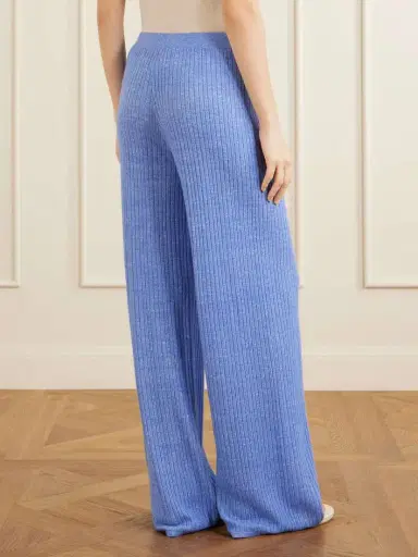 Guest In Residence Everywear Ribbed Cashmere And Linen-blend Wide-leg Pants | Thumbnail 4