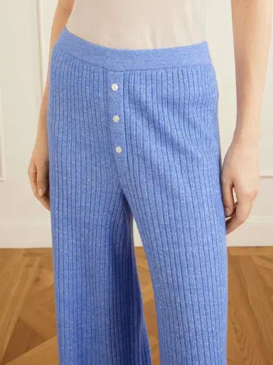 Guest In Residence Everywear Ribbed Cashmere And Linen-blend Wide-leg Pants | Thumbnail 5