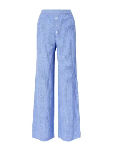 Guest In Residence Everywear Ribbed Cashmere And Linen-blend Wide-leg Pants | Thumbnail 1