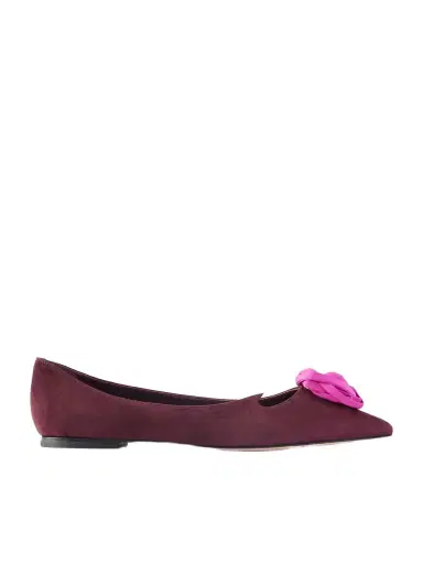 Roger Vivier Rose Ball Embellished Suede Ballet Flats | Thumbnail 1 Roger Vivier Rose Ball Embellished Suede Ballet Flats | Thumbnail 1