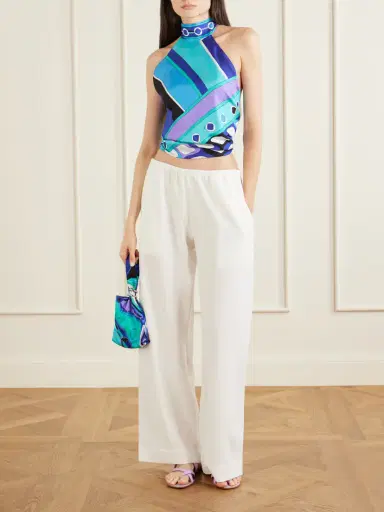 PUCCI Printed Silk-twill Halterneck Top | Thumbnail 2 PUCCI Printed Silk-twill Halterneck Top | Thumbnail 2