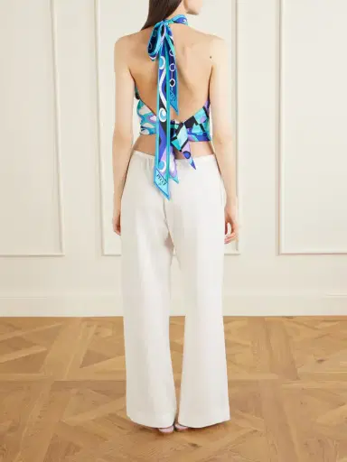 PUCCI Printed Silk-twill Halterneck Top | Thumbnail 3 PUCCI Printed Silk-twill Halterneck Top | Thumbnail 3