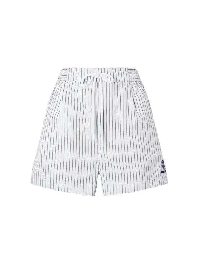 Polo Ralph Lauren + Wimbledon Logo-embroidered Striped Cotton Shorts