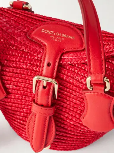 Dolce & Gabbana Coffa Capri Mini Embellished Leather-trimmed Raffia Tote | Thumbnail 5 Dolce & Gabbana Coffa Capri Mini Embellished Leather-trimmed Raffia Tote | Thumbnail 5
