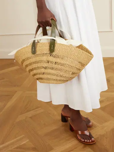 MUUÑ Chantelle Leather-trimmed Raffia Tote | Thumbnail 2 MUUÑ Chantelle Leather-trimmed Raffia Tote | Thumbnail 2