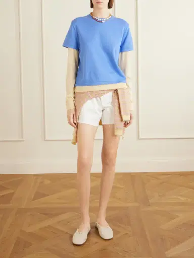 Guest In Residence Layer Cotton, Cashmere And Silk Blend T-shirt | Thumbnail 2