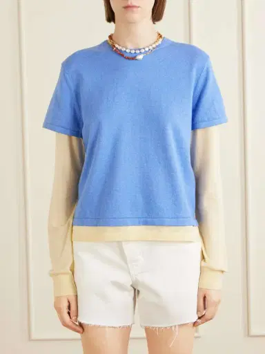 Guest In Residence Layer Cotton, Cashmere And Silk Blend T-shirt | Thumbnail 3