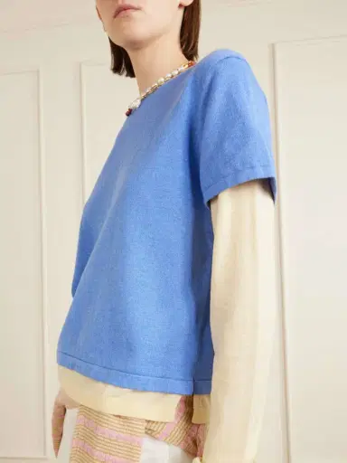 Guest In Residence Layer Cotton, Cashmere And Silk Blend T-shirt | Thumbnail 5