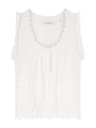 DÔEN Toussine Gatehred Broderie Anglaise Cotton Top | Thumbnail 1