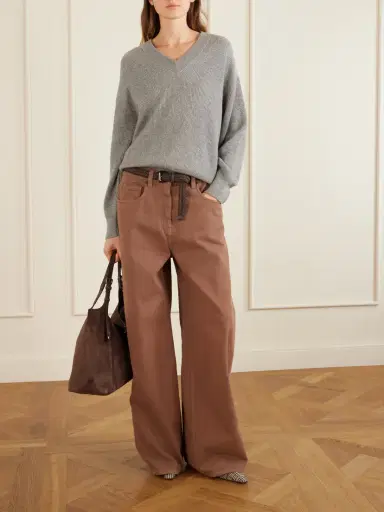 Brunello Cucinelli Ribbed-knit Metallic Cashmere-blend Sweater | Thumbnail 2 Brunello Cucinelli Ribbed-knit Metallic Cashmere-blend Sweater | Thumbnail 2