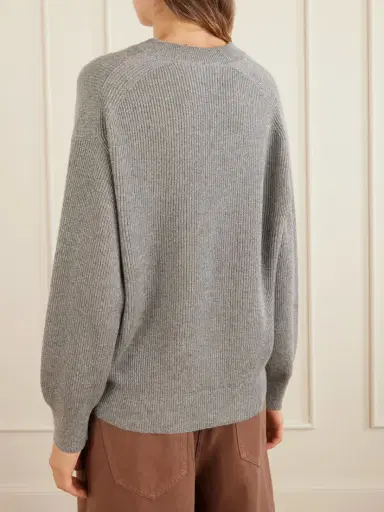 Brunello Cucinelli Ribbed-knit Metallic Cashmere-blend Sweater | Thumbnail 4 Brunello Cucinelli Ribbed-knit Metallic Cashmere-blend Sweater | Thumbnail 4