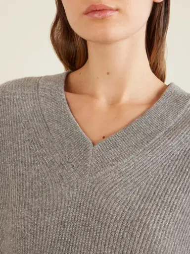 Brunello Cucinelli Ribbed-knit Metallic Cashmere-blend Sweater | Thumbnail 5 Brunello Cucinelli Ribbed-knit Metallic Cashmere-blend Sweater | Thumbnail 5