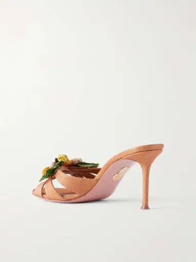 Aquazzura Birdsong 75 Raffia Mules | Thumbnail 3 Aquazzura Birdsong 75 Raffia Mules | Thumbnail 3