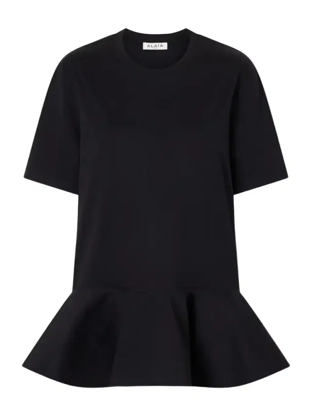 Alaïa Peplum Cotton-jersey T-shirt