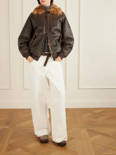 Brunello Cucinelli Shearling-trimmed Leather Jacket | Thumbnail 2