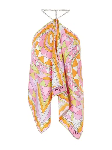 PUCCI Printed Silk-twill Halterneck Top | Thumbnail 1 PUCCI Printed Silk-twill Halterneck Top | Thumbnail 1