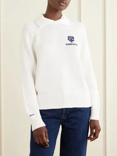 Polo Ralph Lauren + Wimbledon Logo-embroidered Cotton Sweater | Thumbnail 3