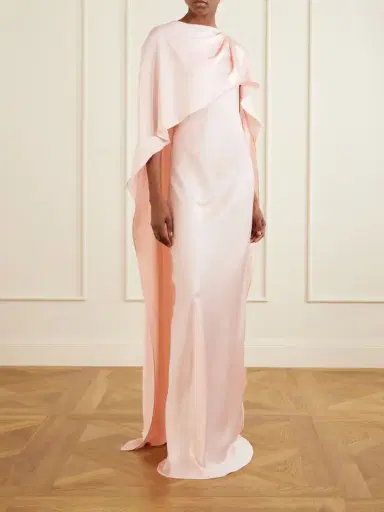 Simkhai Izel Cape-effect Satin Gown | Thumbnail 2 Simkhai Izel Cape-effect Satin Gown | Thumbnail 2