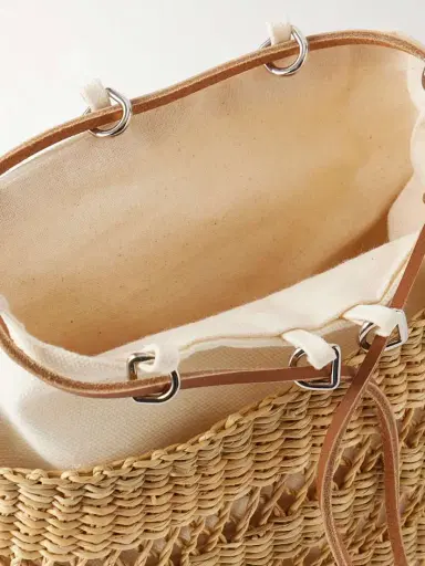 MUUÑ Minette Leather-trimmed Raffia Shoulder Bag | Thumbnail 6 MUUÑ Minette Leather-trimmed Raffia Shoulder Bag | Thumbnail 6