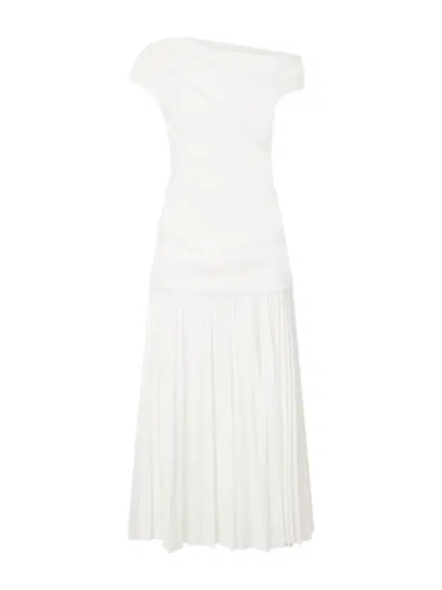 Ammalie One-shoulder Draped Pleated Poplin Midi Dress