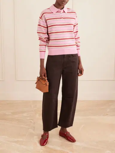 Guest In Residence Collegiate Striped Cashmere Polo Sweater | Thumbnail 2 Guest In Residence Collegiate Striped Cashmere Polo Sweater | Thumbnail 2