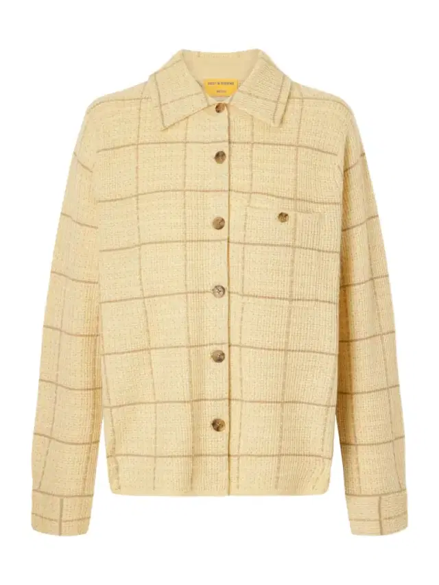 Guest In Residence Dylan Checked Knitted Cashmere And Linen-blend Shirt