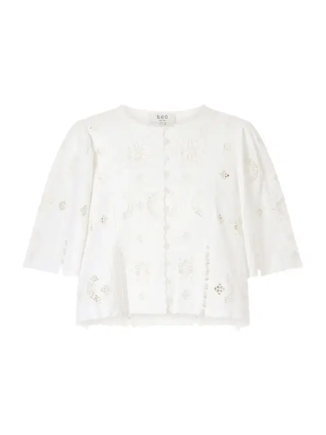 Sea Gardener Broderie Anglaise Cotton And Linen-blend Blouse