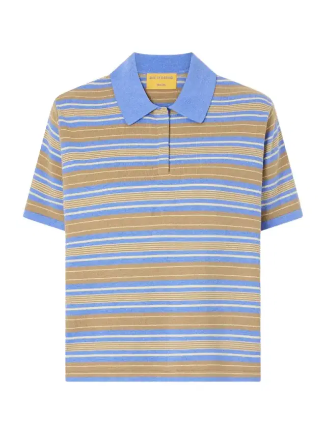Guest In Residence Striped Cotton And Cashmere-blend Polo T-shirt