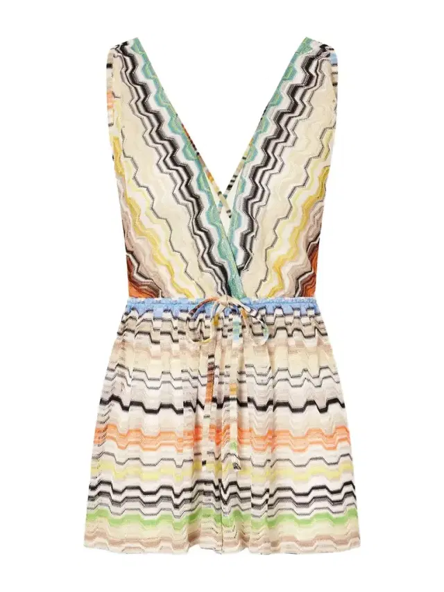 Missoni Mare Striped Crochet-knit Playsuit