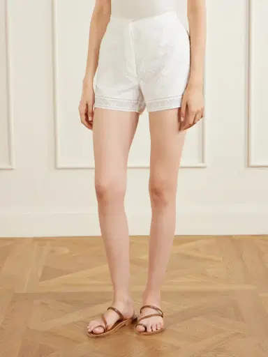 Thierry Colson Armand Polka-dot Lace-embroidered Cotton-voile Shorts | Thumbnail 3 Thierry Colson Armand Polka-dot Lace-embroidered Cotton-voile Shorts | Thumbnail 3