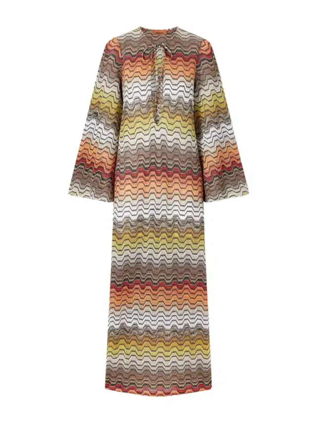 Mare Striped Metallic Crochet-knit Coverup