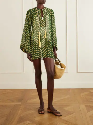 Johanna Ortiz Refugio De Sol Tasseled Printed Recycled Georgette Coverup | Thumbnail 2 Johanna Ortiz Refugio De Sol Tasseled Printed Recycled Georgette Coverup | Thumbnail 2