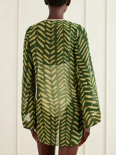 Johanna Ortiz Refugio De Sol Tasseled Printed Recycled Georgette Coverup | Thumbnail 3 Johanna Ortiz Refugio De Sol Tasseled Printed Recycled Georgette Coverup | Thumbnail 3