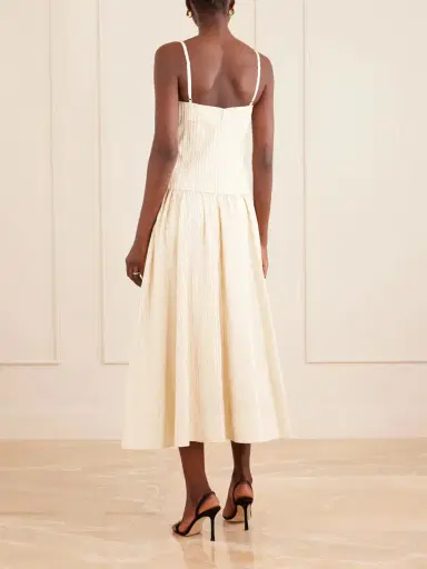 Simkhai Quinlin Striped Satin Bustier Midi Dress | Thumbnail 3 Simkhai Quinlin Striped Satin Bustier Midi Dress | Thumbnail 3