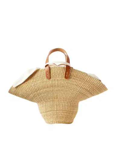 MUUÑ Signora Leather-trimmed Raffia Tote | Thumbnail 1 MUUÑ Signora Leather-trimmed Raffia Tote | Thumbnail 1