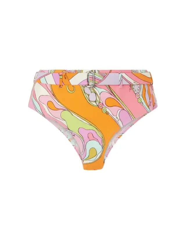 Printed Belted Bikini Briefs
