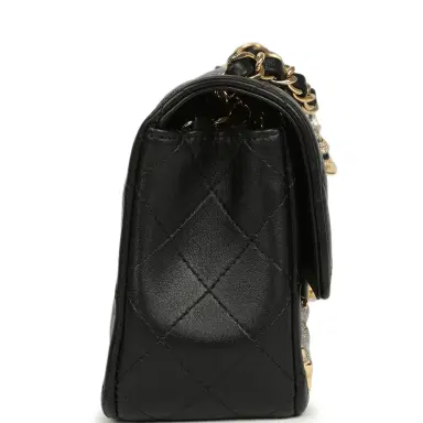 Chanel Chanel Mini Classic "Space Charms" Rectangular Flap Bag Black Lambskin Gold Hardware | Thumbnail 3 Chanel Chanel Mini Classic "Space Charms" Rectangular Flap Bag Black Lambskin Gold Hardware | Thumbnail 3