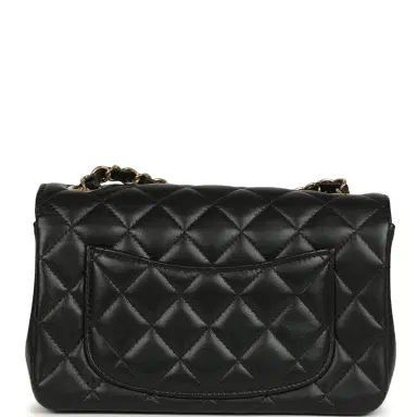 Chanel Chanel Mini Classic "Space Charms" Rectangular Flap Bag Black Lambskin Gold Hardware | Thumbnail 4 Chanel Chanel Mini Classic "Space Charms" Rectangular Flap Bag Black Lambskin Gold Hardware | Thumbnail 4
