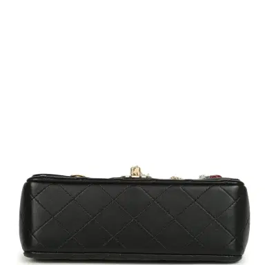 Chanel Chanel Mini Classic "Space Charms" Rectangular Flap Bag Black Lambskin Gold Hardware | Thumbnail 6 Chanel Chanel Mini Classic "Space Charms" Rectangular Flap Bag Black Lambskin Gold Hardware | Thumbnail 6