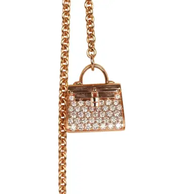 HERMÈS Hermes Amulettes Kelly Long Necklace Diamonds 18K Rose Gold | Thumbnail 2 HERMÈS Hermes Amulettes Kelly Long Necklace Diamonds 18K Rose Gold | Thumbnail 2