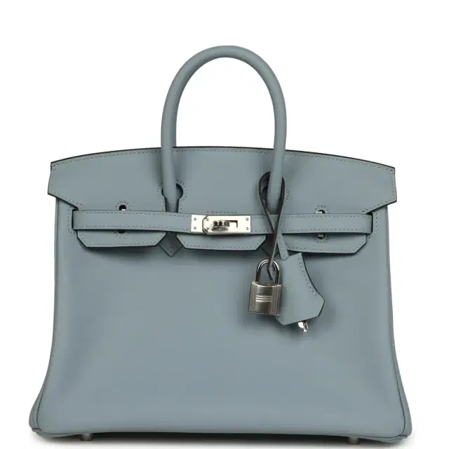 hermes Hermes Birkin 25 Bleu Lin Swift Palladium Hardware