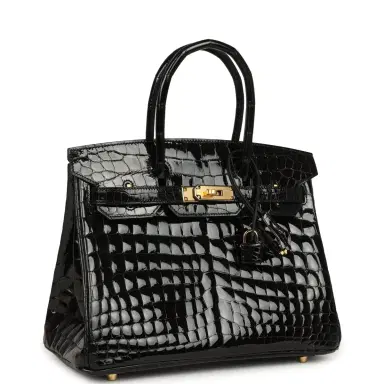 HERMÈS Hermes Birkin 30 Black Shiny Crocodile Niloticus Gold Hardware | Thumbnail 2 HERMÈS Hermes Birkin 30 Black Shiny Crocodile Niloticus Gold Hardware | Thumbnail 2