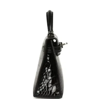 HERMÈS Hermes Kelly Sellier 20 Black Shiny Alligator Palladium Hardware | Thumbnail 3 HERMÈS Hermes Kelly Sellier 20 Black Shiny Alligator Palladium Hardware | Thumbnail 3