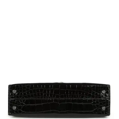 HERMÈS Hermes Kelly Sellier 20 Black Shiny Alligator Palladium Hardware | Thumbnail 6 HERMÈS Hermes Kelly Sellier 20 Black Shiny Alligator Palladium Hardware | Thumbnail 6